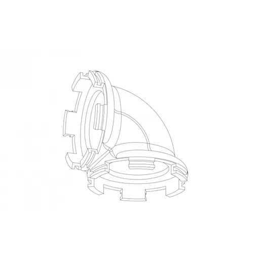 Extension piece to the DSV, elbow — asymmetric