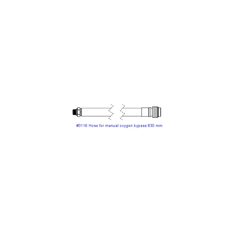 Hose for manual oxygen bypass 830 mm