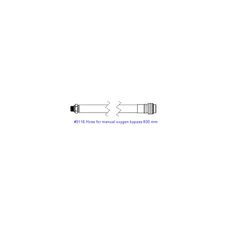 Hose for manual oxygen bypass 830 mm