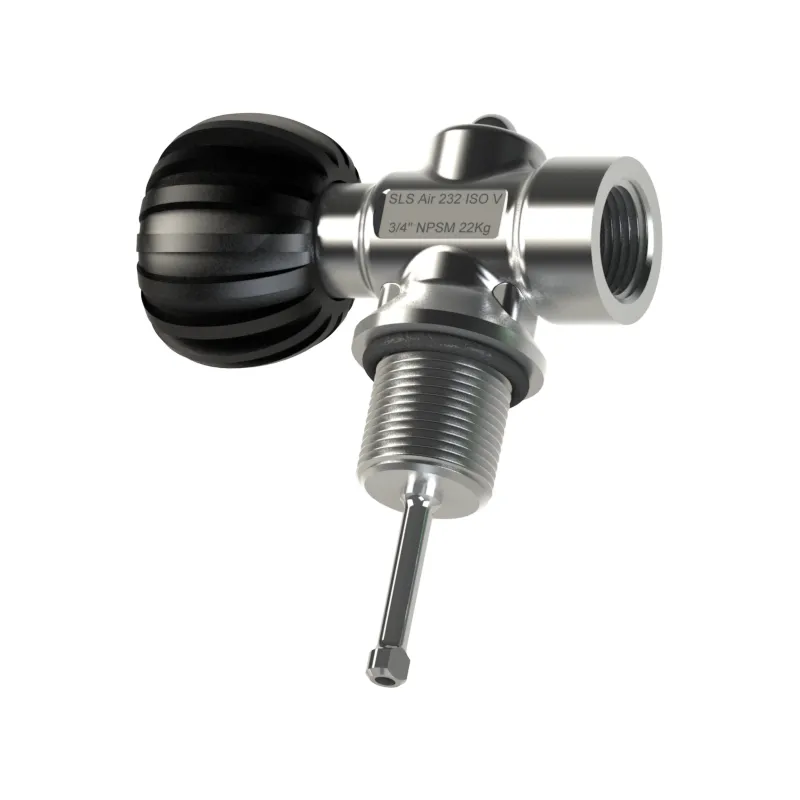 Nautec cylinder valve SLS, DIN G5/8, black (with BurstDisc)