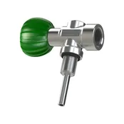 Nautec cylinder valve SH, DIN G5/8 green, for 2L cylinders #1