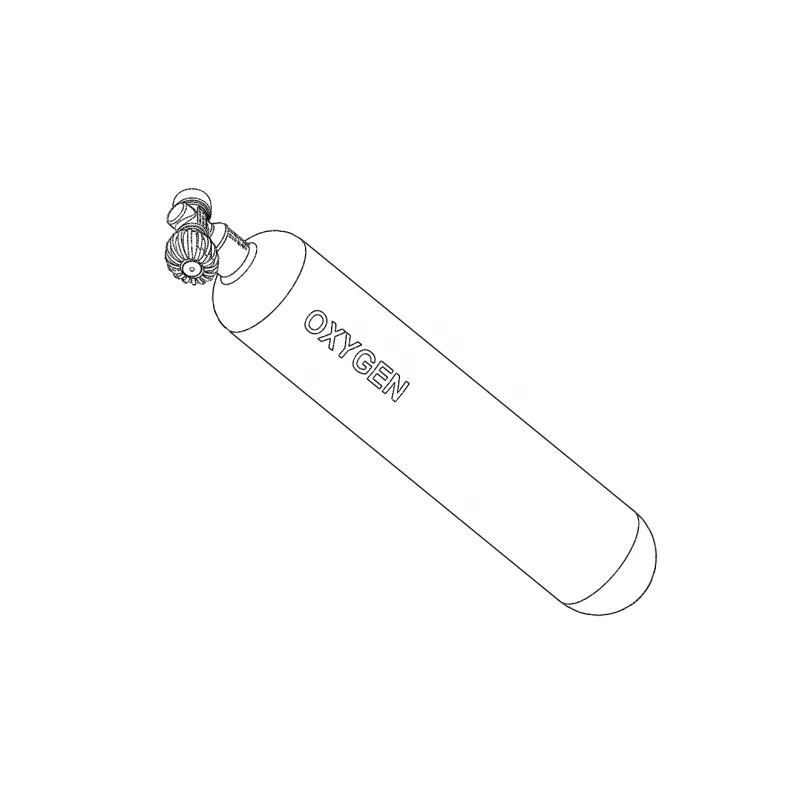 Cylinder 3 L/300 bar, "Oxygen", with straight valve (M26x2)