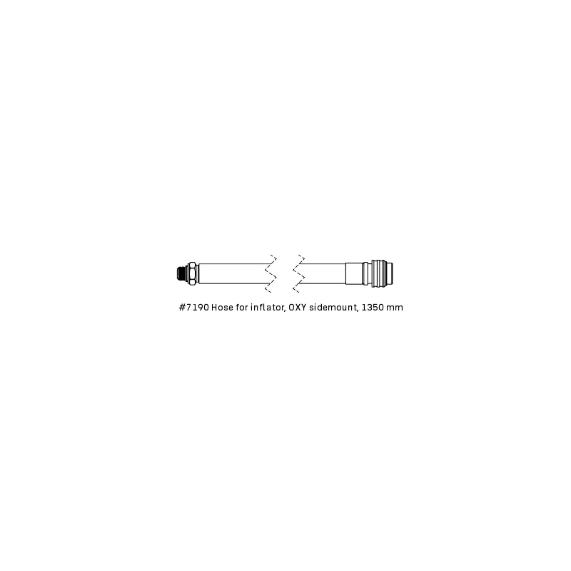 Hose for inflator, OXY sidemount, 1350 mm