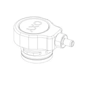 Manual add valve, oxygen, key 2 (three tabs)