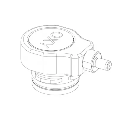 Manual add valve, oxygen, key 2 (three tabs)