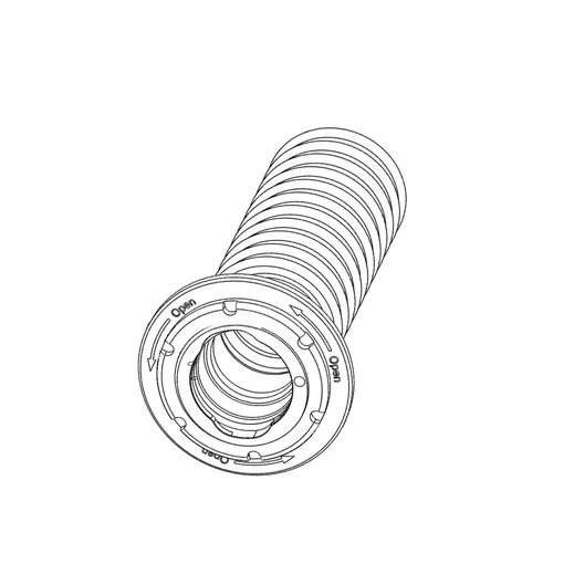 Counterlung bayonet connection with watertrap, socket, left version, keyway code 1